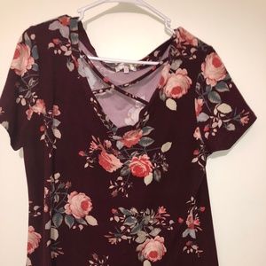 Maroon Floral top